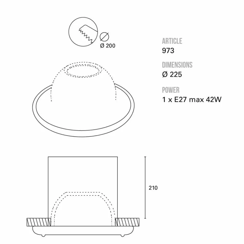 TOSCOT Battersea tot grote vuurtoren gebouwd Ø22,5 cm Made in Toscane Viadurini