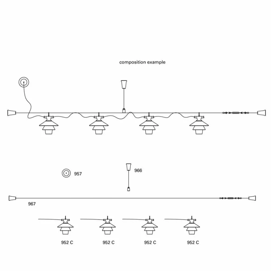 TOSCOT Battersea grote plafond nam voor composities Viadurini
