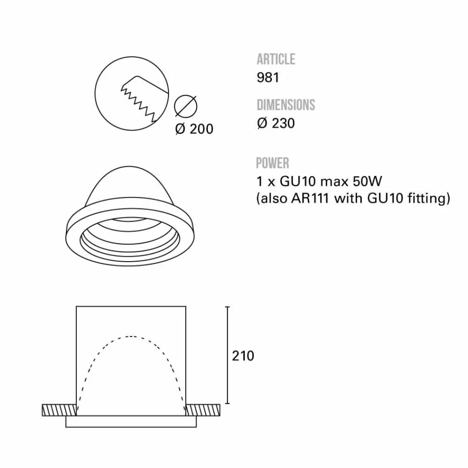 TOSCOT Karst vuurtoren gebouwd Ø23 cm Made in Toscane Viadurini