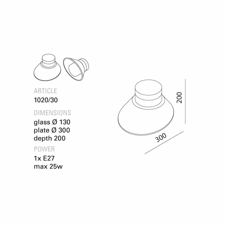 TOSCOT Chapeau! Lamp muur / plafond gemaakt in Toscane Viadurini