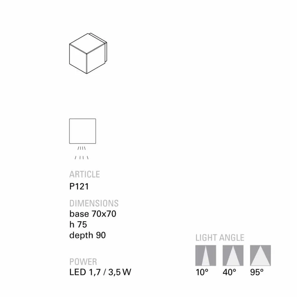 TOSCOT Smith applique LED Buiten terracotta, handgemaakt Viadurini