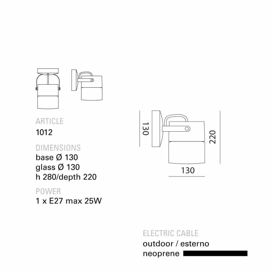 TOSCOT Swing plafondlamp / muur gemaakt in Toscane Viadurini