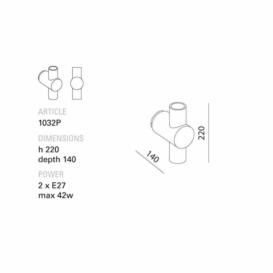 Verkeer TOSCOT wandlamp met metaalbase geproduceerd Toscaanse Viadurini