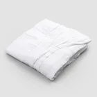 Wit linnen tafelkleed met Italiaanse luxe plooirand - Tippel Viadurini