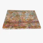 Tafelkleed van Italiaanse kunst met hand katoen bedrukt uniek stuk Viadurini