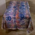 Tafelkleed van Italiaanse kunst met handgedrukt katoen uit één stuk - merken Viadurini