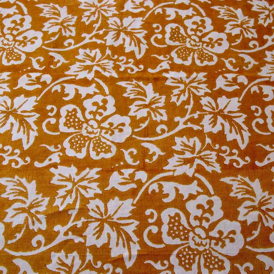 100% Italiaans handgemaakt linnen tafelkleed met eendelige handafdruk - Merken Viadurini