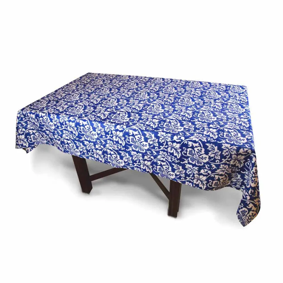 100% Italiaans handgemaakt linnen tafelkleed met eendelige handafdruk - Merken Viadurini