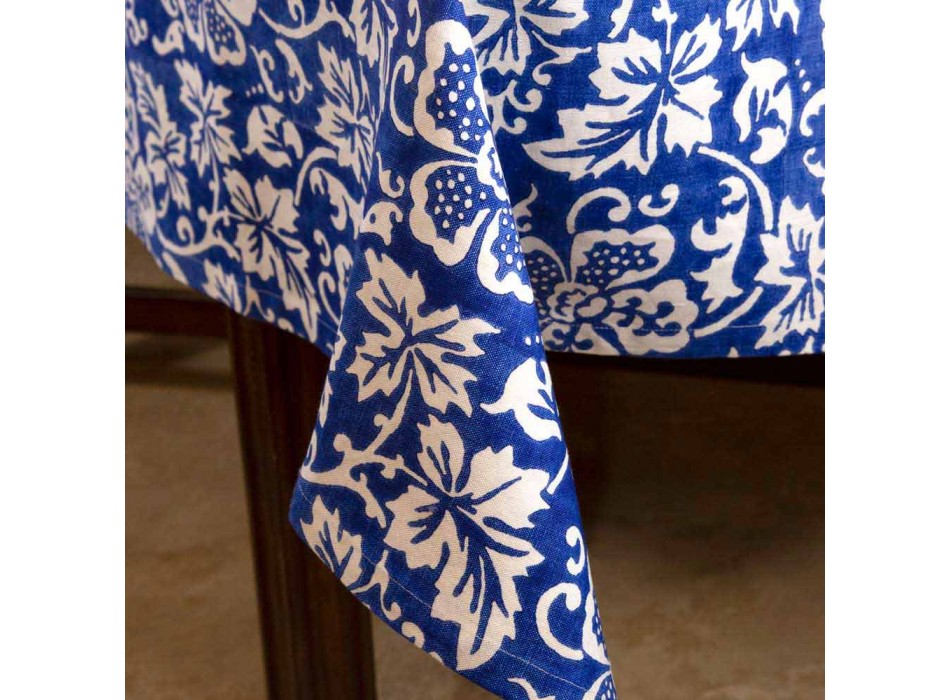 100% Italiaans handgemaakt linnen tafelkleed met eendelige handafdruk - Merken Viadurini