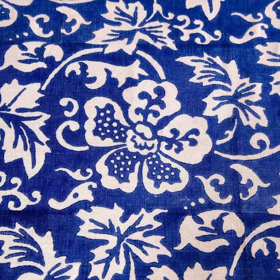 100% Italiaans handgemaakt linnen tafelkleed met eendelige handafdruk - Merken Viadurini