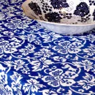 100% Italiaans handgemaakt linnen tafelkleed met eendelige handafdruk - Merken Viadurini