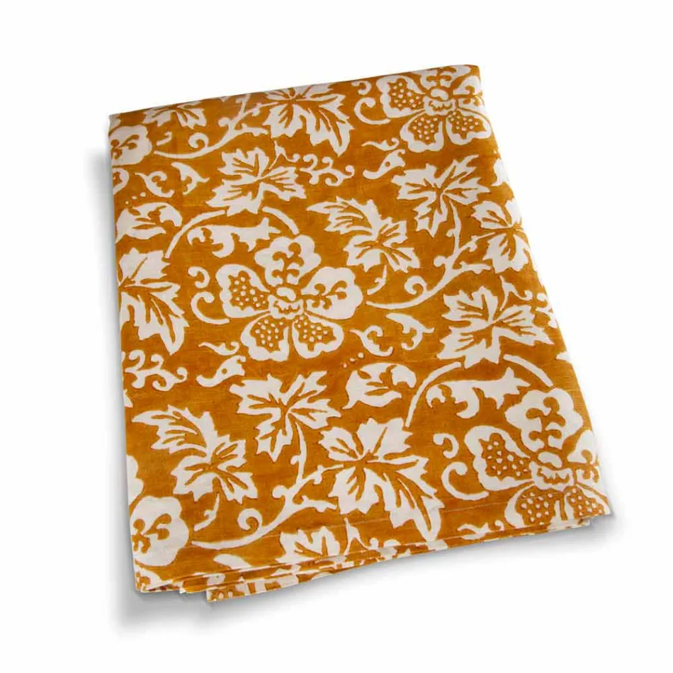 100% Italiaans handgemaakt linnen tafelkleed met eendelige handafdruk - Merken Viadurini