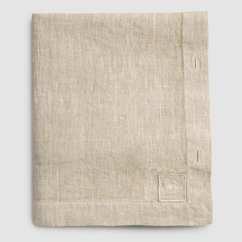 Rechthoekig linnen tafelkleed met knoopsgaten en 10 knopen, luxe - Mediterraans Viadurini