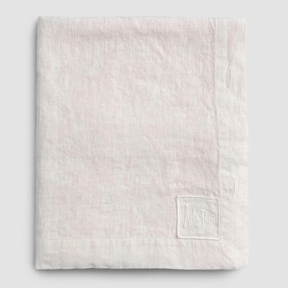 Rechthoekig linnen tafelkleed met knoopsgaten en 10 knopen, luxe - Mediterraans Viadurini