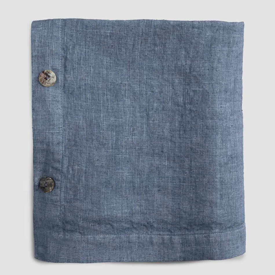 Rechthoekig linnen tafelkleed met knoopsgaten en 12 luxe knopen - Mediterraans Viadurini