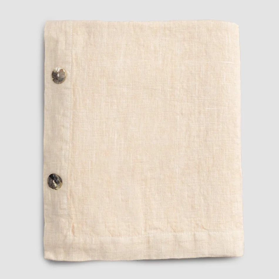 Rechthoekig linnen tafelkleed met knoopsgaten en 12 luxe knopen - Mediterraans Viadurini