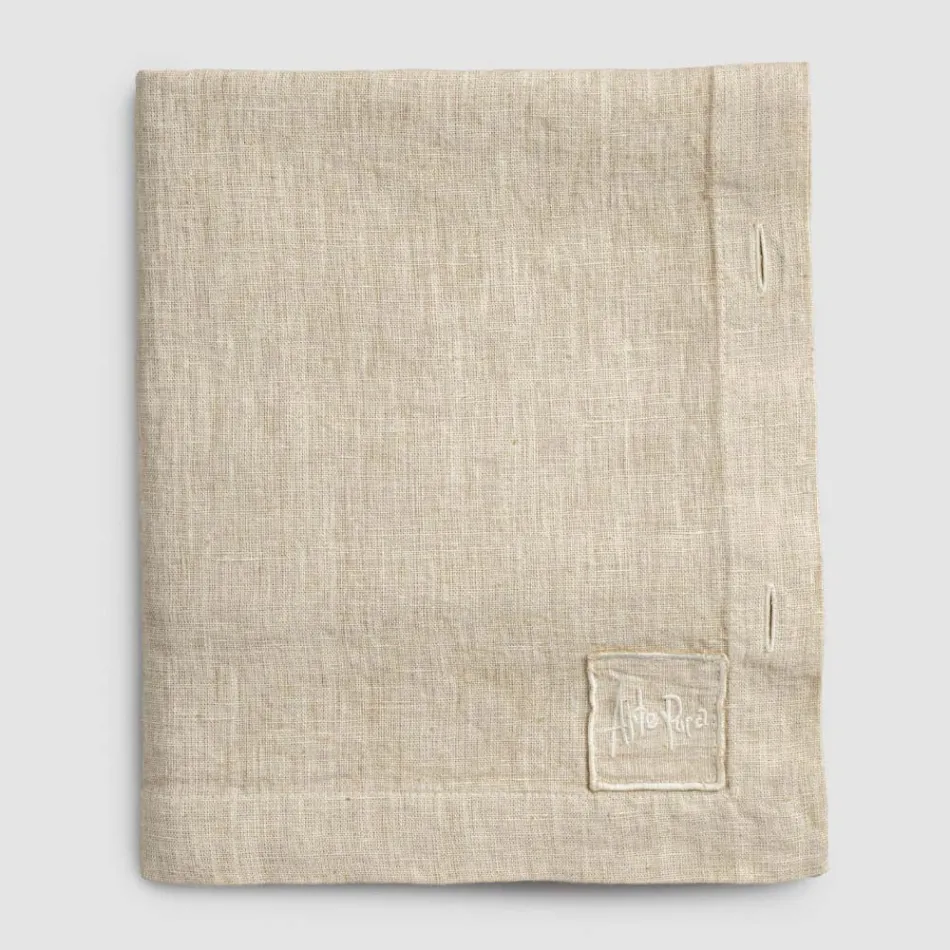 Luxe modulair gekleurd linnen tafelkleed met knoopsgaten en 12 knopen - Mediterraans Viadurini