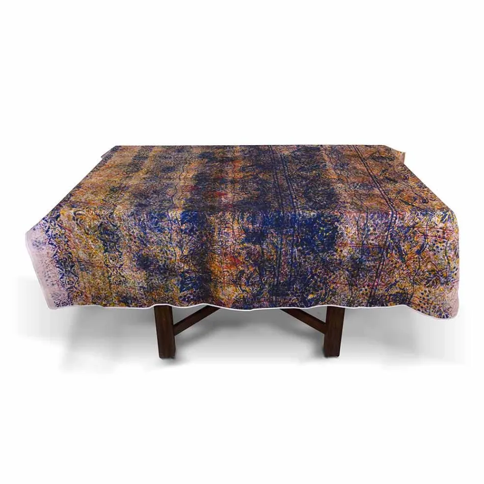 Italiaans handgemaakt tafelkleed van hoge kwaliteit in handgedrukt katoen - handelsmerken Viadurini