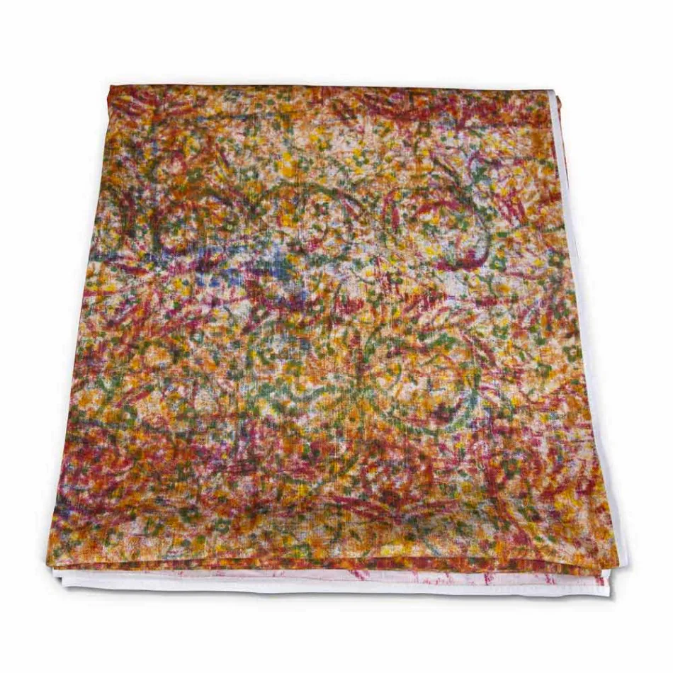 Italiaans handgemaakt tafelkleed van hoge kwaliteit in handgedrukt katoen - handelsmerken Viadurini