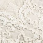 Rechthoekig tafelkleed van beige linnen met ambachtelijk luxe Farnese kant - Kippel Viadurini