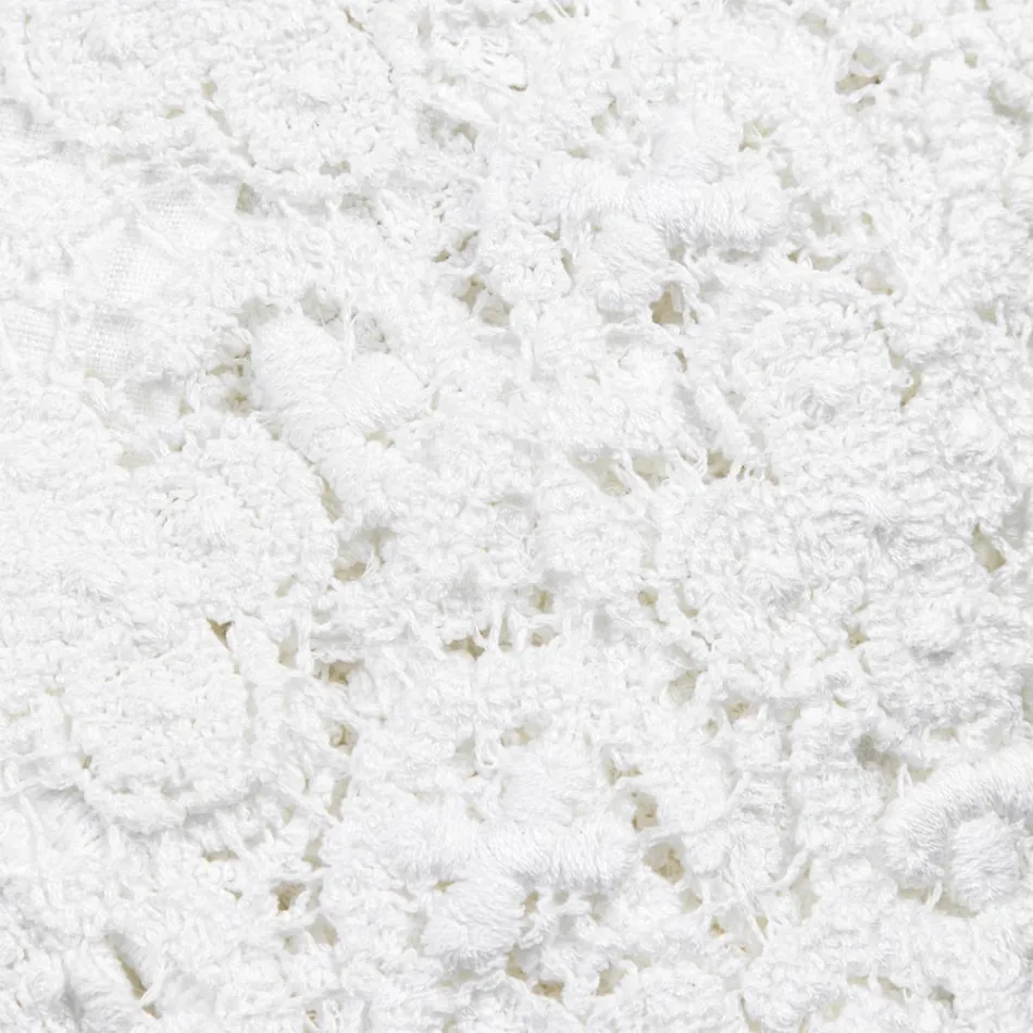 Rechthoekig tafelkleed van linnen en katoenen kant Italiaans luxe design - Olimpia Viadurini