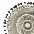 Ronde ontbijtplacemat in jute met zwarte franjes 12 stuks - Casside Viadurini