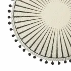 Ronde ontbijtplacemat in jute met zwarte pompons 12 stuks - Casside Viadurini