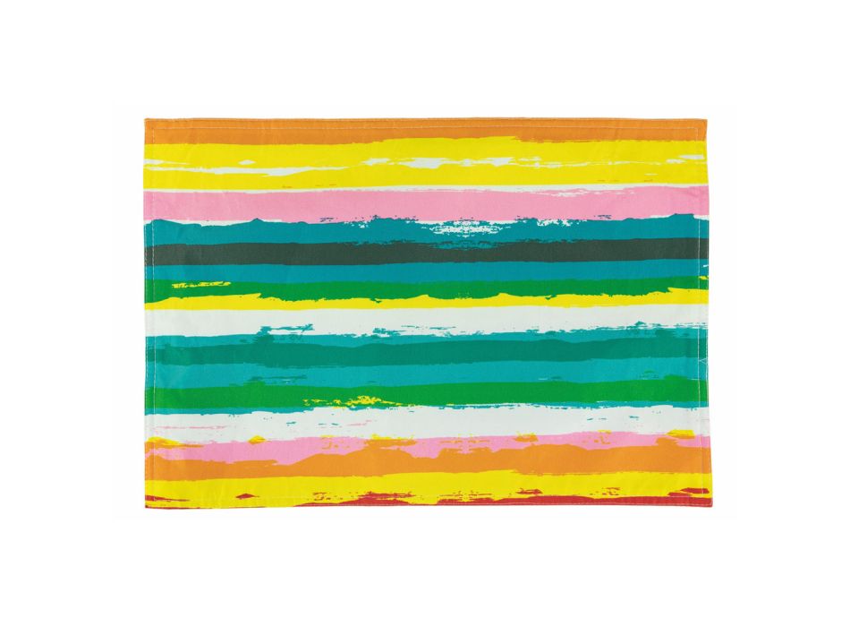 Amerikaanse Placemats in Gekleurd Polyester Dubbelzijdig 12 Stuks - Barcelona Viadurini