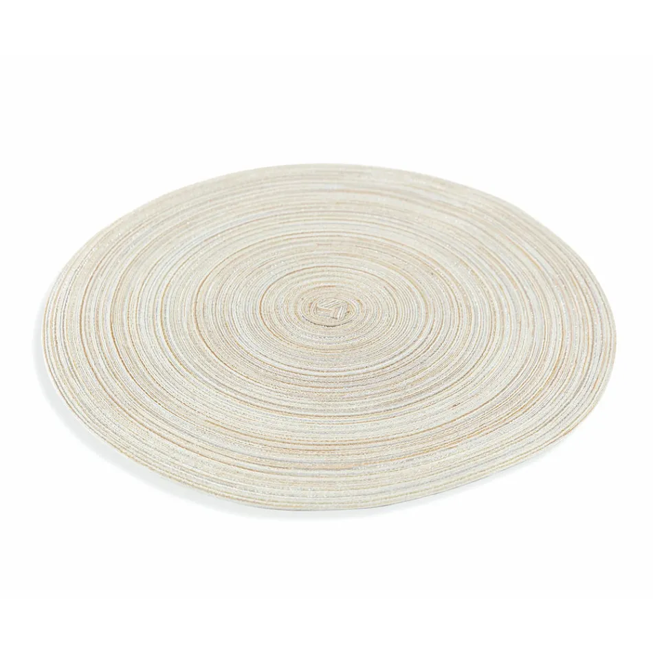 Ronde Amerikaanse Placemats in Wit of Bruin Polyester 12 Stuks - Zanette Viadurini