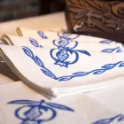 Servet van gemengd linnen met handafdruk Uniek stuk gemaakt in Italië - merken Viadurini