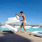 Trona drijvende stoel wit ontwerp gemaakt in Italië Viadurini