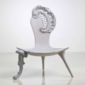 Throne hand gesneden massief eiken grijs ontwerp, Leon