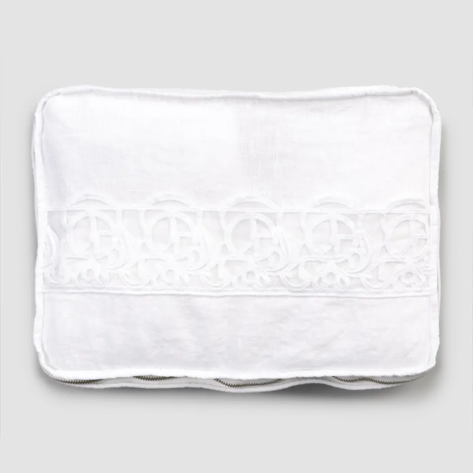 Grote reiskoffer van linnen met Italiaans luxe Sinergia-kant - Randall Viadurini