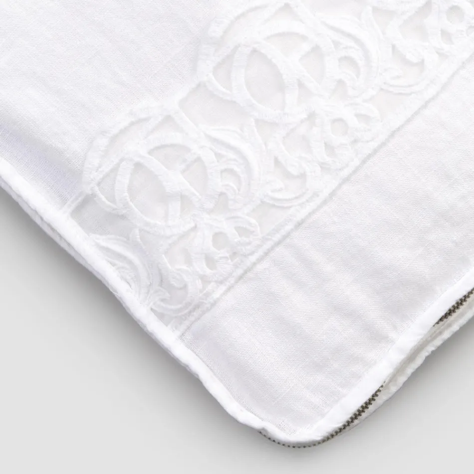 Grote reiskoffer van linnen met Italiaans luxe Sinergia-kant - Randall Viadurini