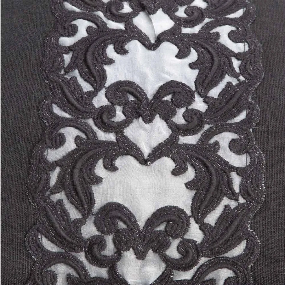 Grote make-uptas van linnen en katoen met Farnese-kant en ritssluiting, 2 afwerkingen - Mike Viadurini