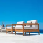 Moderne leunstoel Varaschin Bali in gestoffeerde stof Viadurini