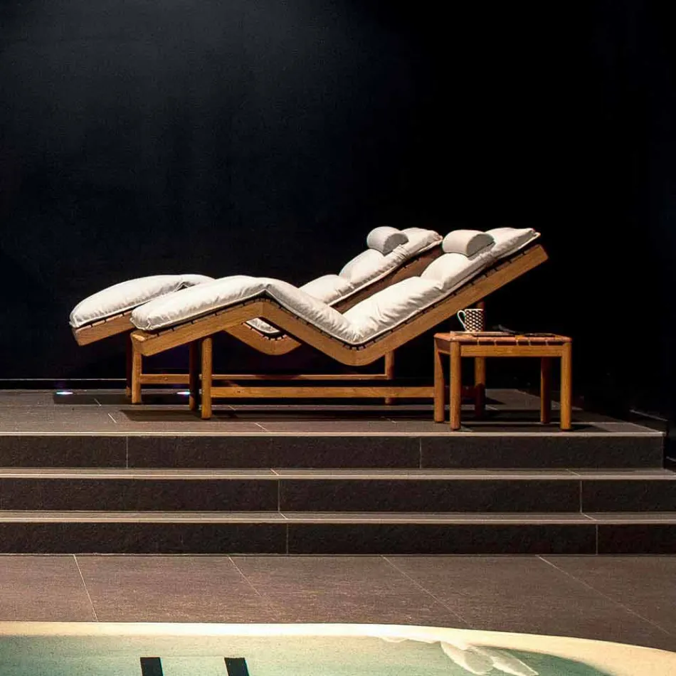 Varaschin Barcode hedendaags tuinbed / indoor teak Viadurini