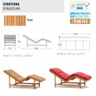 Varaschin Barcode hedendaags tuinbed / indoor teak Viadurini