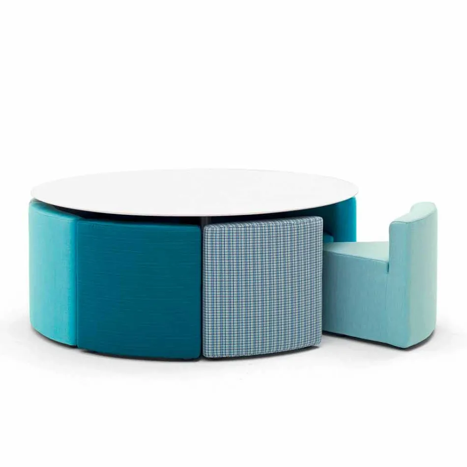 Varaschin Big In & Out-tuintafel + 8 modern vormgegeven fauteuils Viadurini