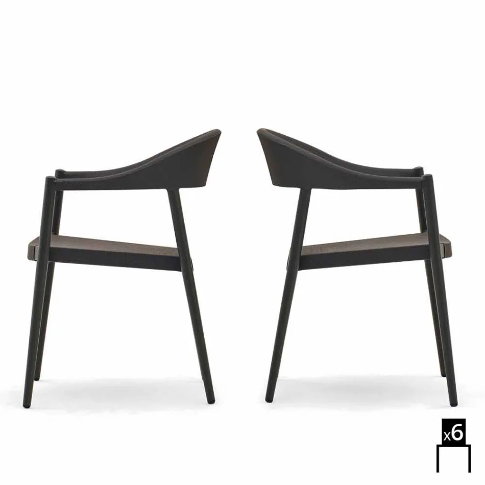 Varaschin Clever voorzitter van modern design tuin, 6 stuks Viadurini