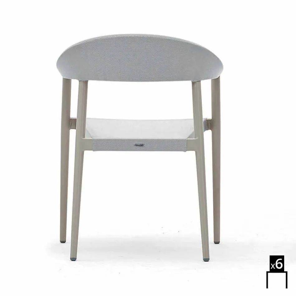 Varaschin Clever voorzitter van modern design tuin, 6 stuks Viadurini