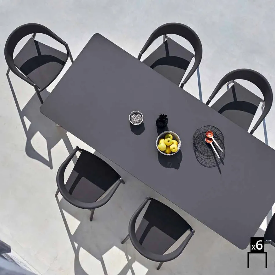 Varaschin Clever voorzitter van modern design tuin, 6 stuks Viadurini