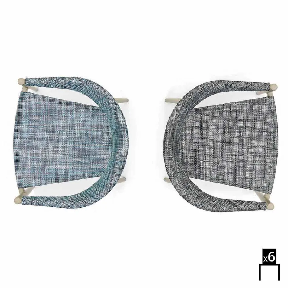 Varaschin Clever voorzitter van modern design tuin, 6 stuks Viadurini