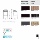 Varaschin Cricket kruk top modern tuinontwerp, 2 stuks Viadurini