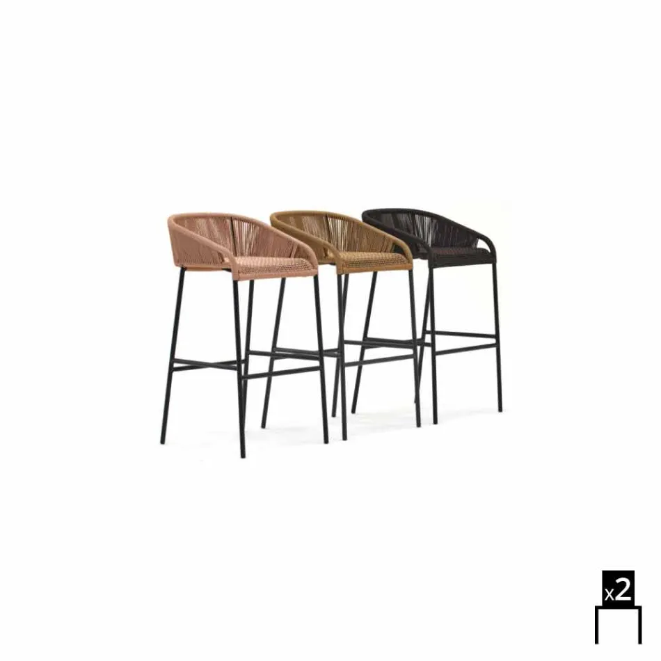 Varaschin Cricket kruk moderne tuin aluminium, 2 stuks Viadurini