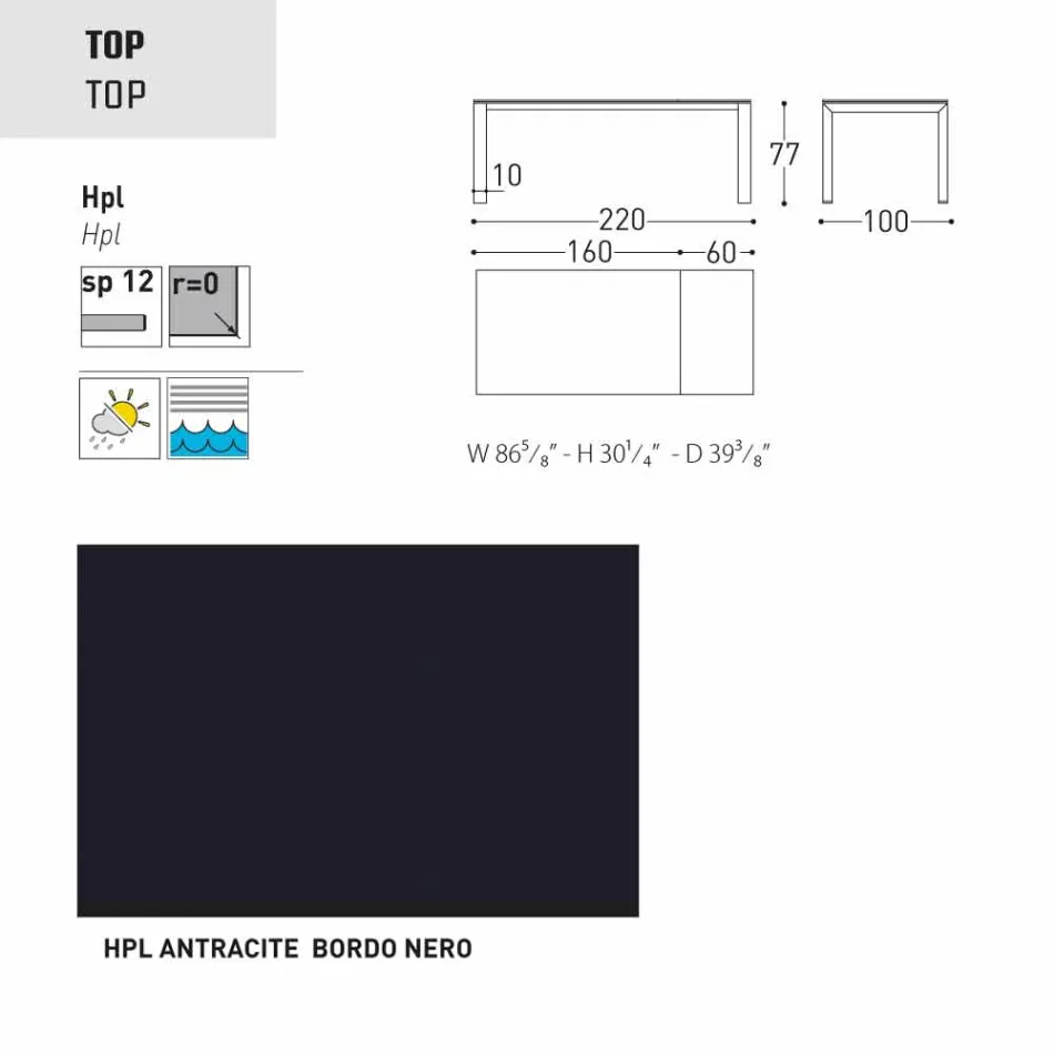 Varaschin Dolmen tuintafel uitbreidbaar tot 380 cm Viadurini