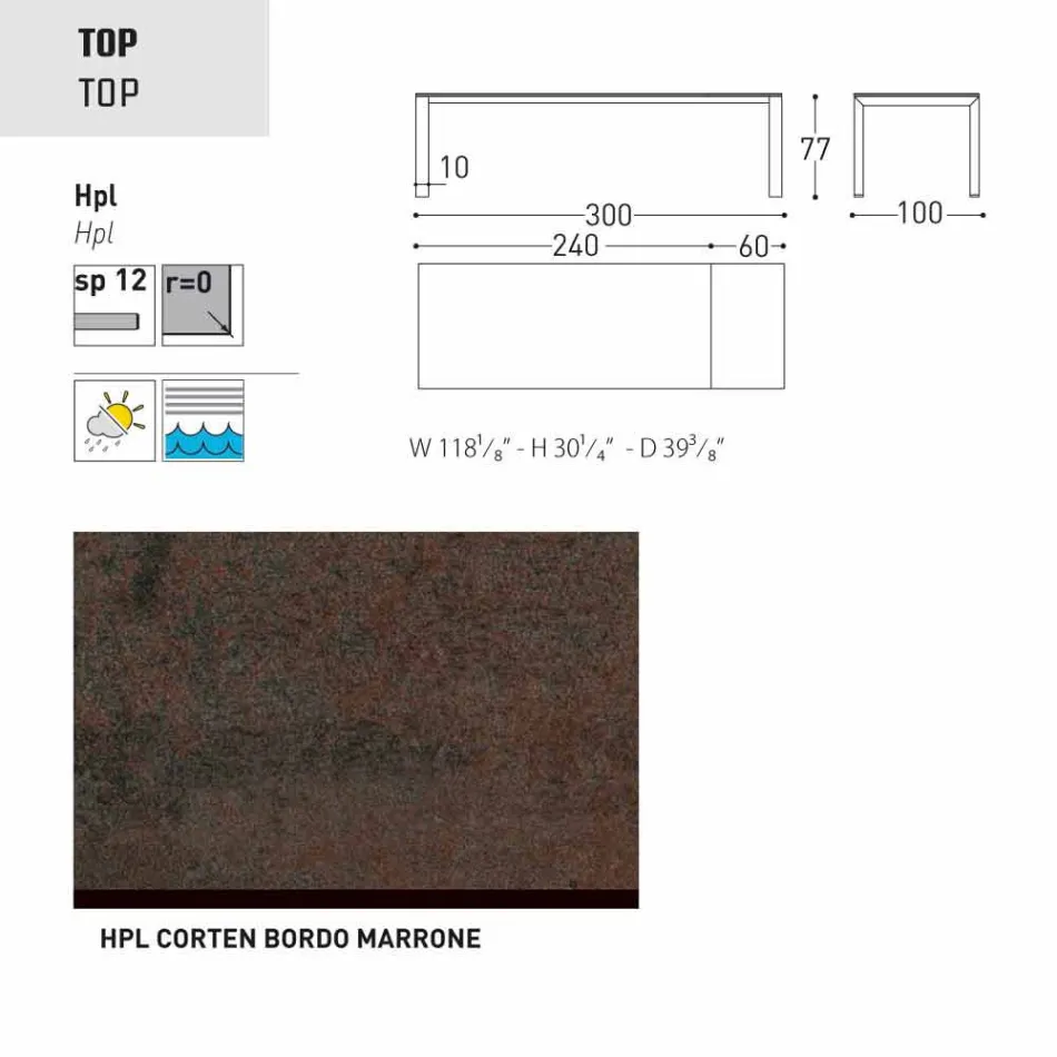 Varaschin Dolmen tuintafel uitbreidbaar tot 380 cm Viadurini