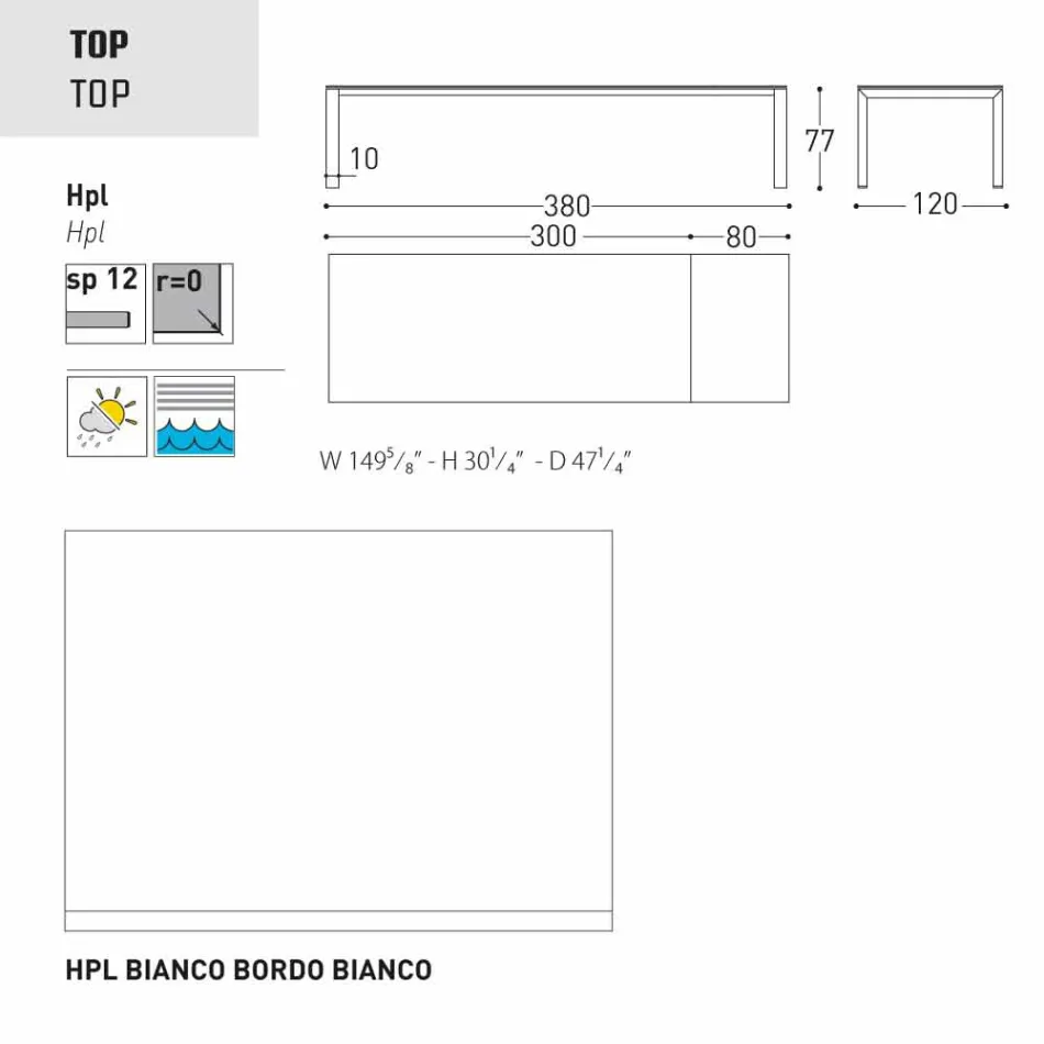 Varaschin Dolmen tuintafel uitbreidbaar tot 380 cm Viadurini