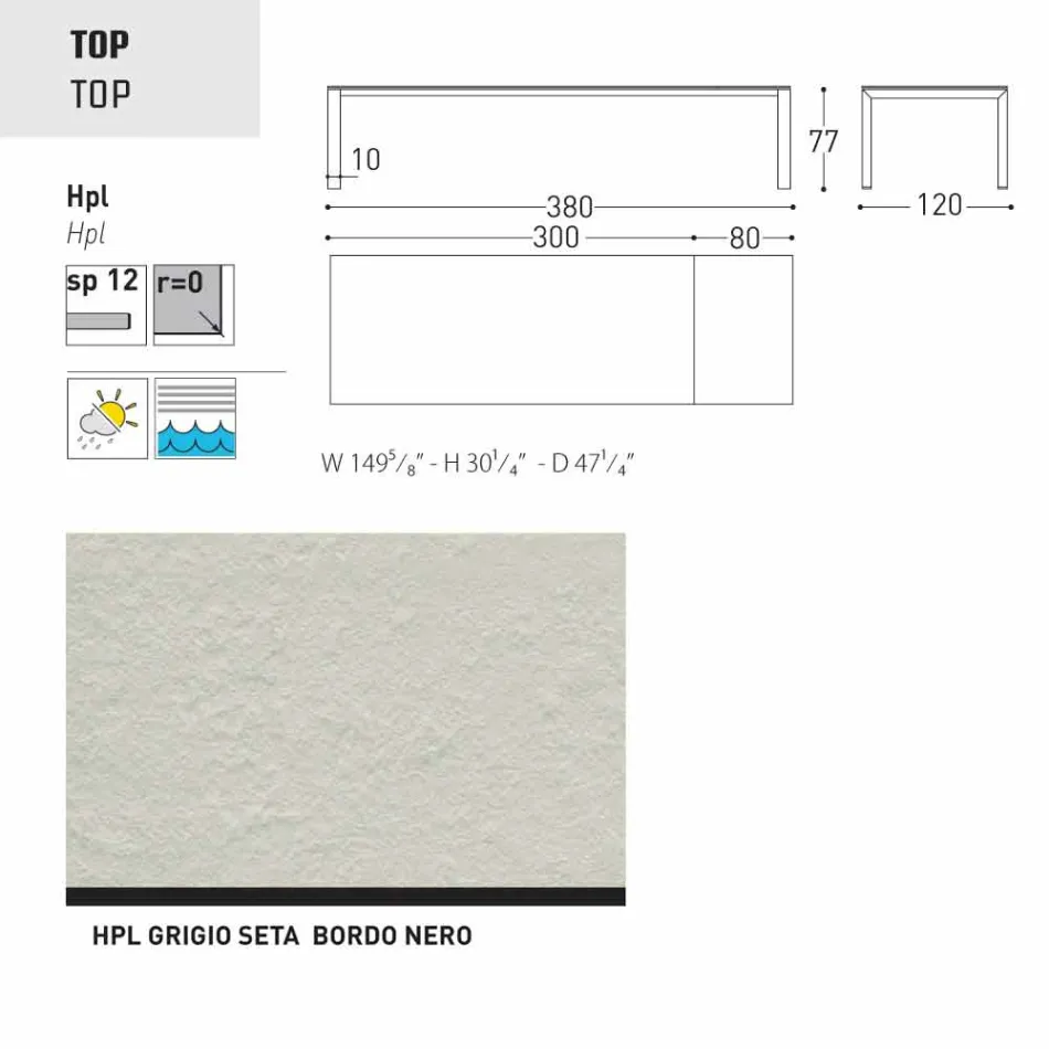 Varaschin Dolmen tuintafel uitbreidbaar tot 380 cm Viadurini