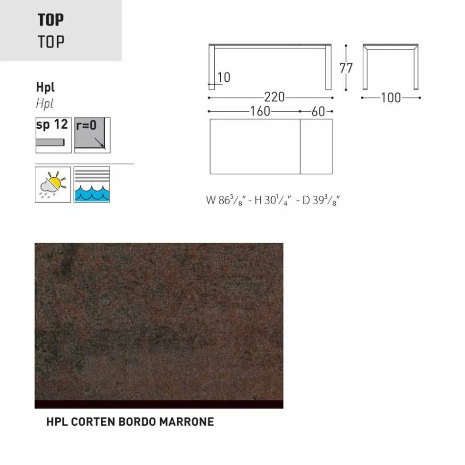 Varaschin Dolmen tuintafel uitbreidbaar tot 380 cm Viadurini